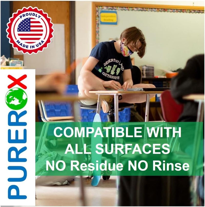 PUREROX disinfectant (1 gallon) Eliminate 99.9999% viruses, Norovirus, HIV, MRSA and fungi. Hypochlorous technology. Hospital Grade. Use Anywhere. No residue.No Rinse. Suitable All Surfaces - Image 4
